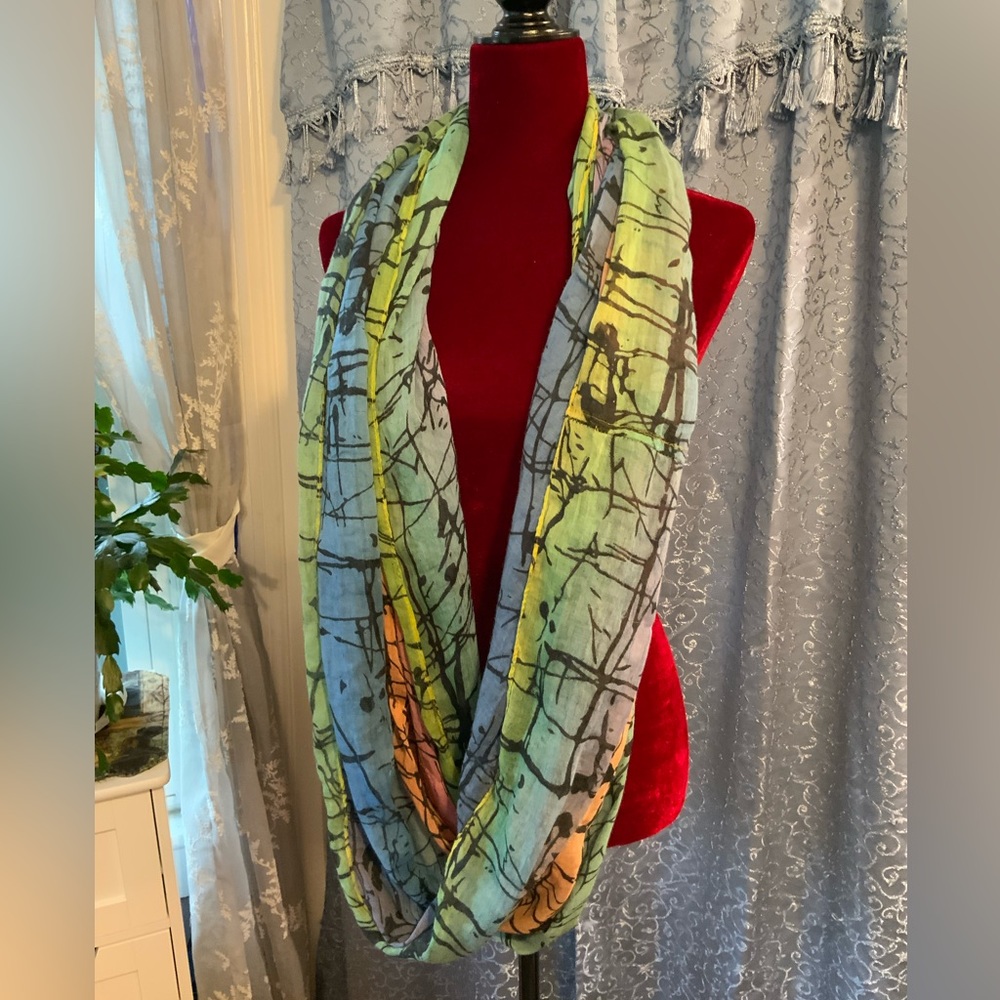 Pastel colored with design infinity scarf